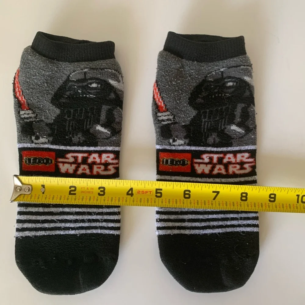 Lego Star Wars No Show Slipper Socks Darth Vader Black White Red